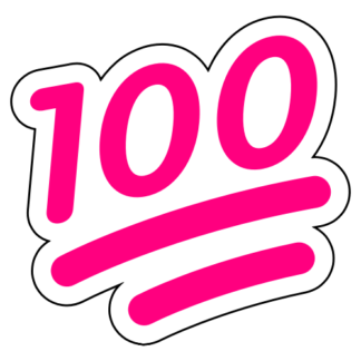 100 One-Hundred Emoji Sticker (Hot Pink)